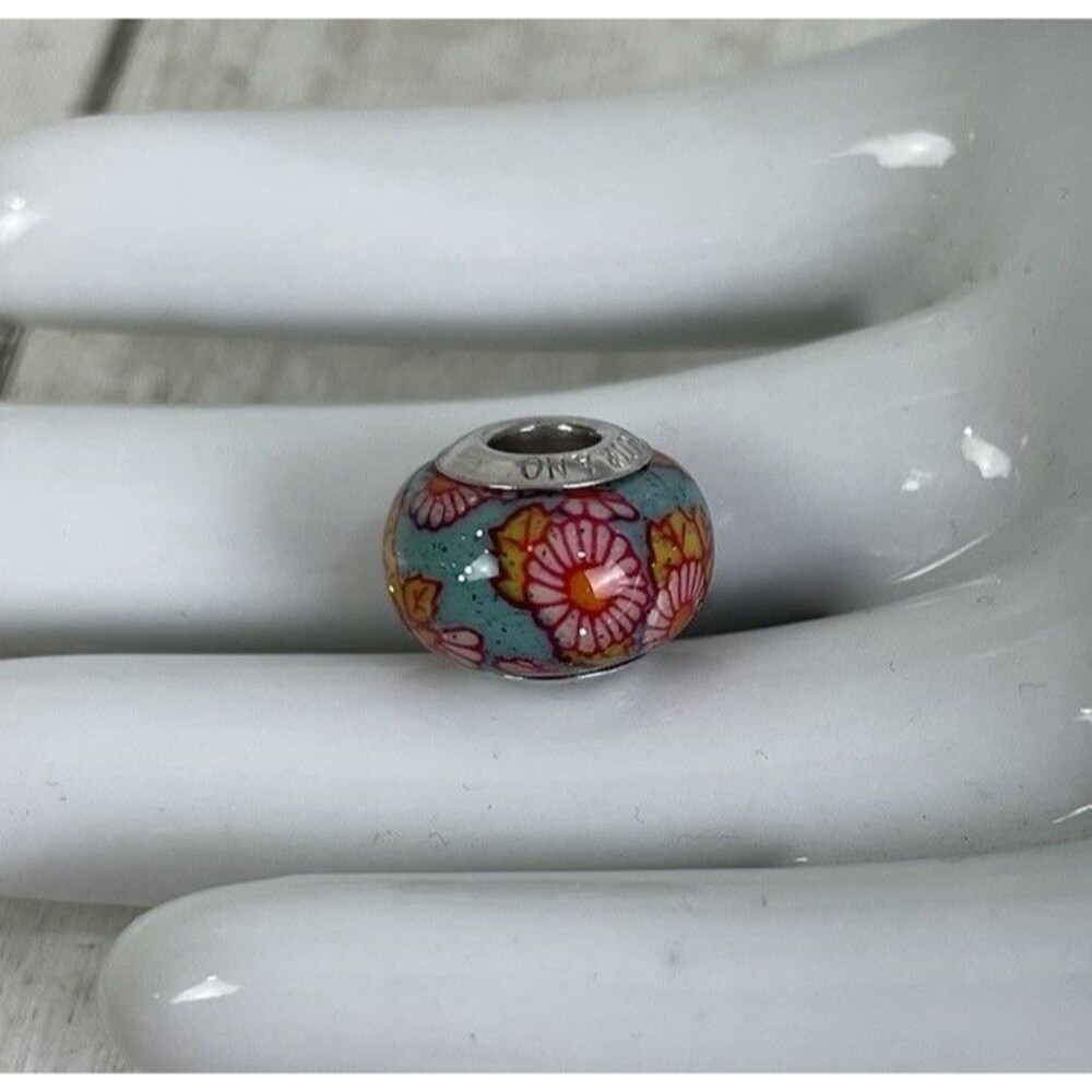 Murano Glass 925 Sterling Silver Charm Bead Flowers Daisy Kay Jewelers